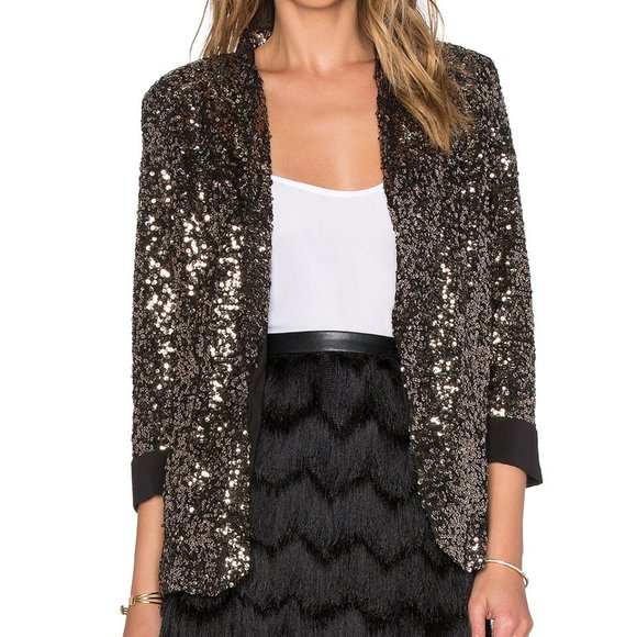SAM EDELMAN - Gold Sequin Blazer - Picture 2 of 5